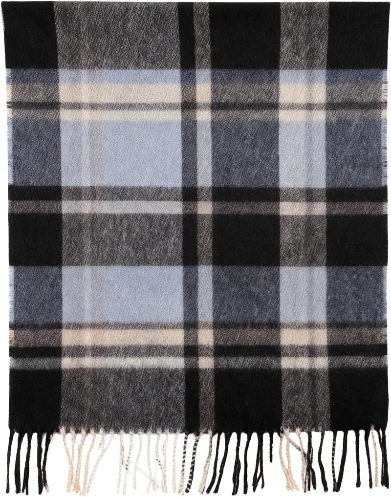 SKNSOFT Winter Wool Plaid Scarf for Men,Women Fashion Tartan Wrap Checkered Scarves - Image 3